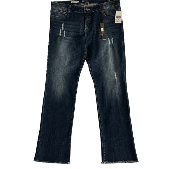 SIZE 14 NWT Kut From The Kloth Cameron Straight Leg Cuffed Jeans - Picture 2 of 12